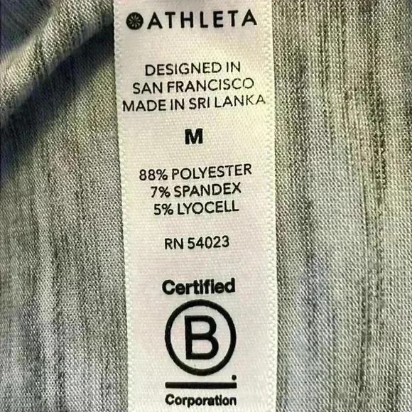 Athleta Top Women’s Medium Essence Flow Spacedye Blue Boat Neck - Picture 5 of 9